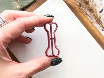 Bone Shaped Cutter, Outline Gothic Polymer and Silver Clay Tool, 2 cm - 4.5 cm, UK Made-Halloween / Goth Cutters