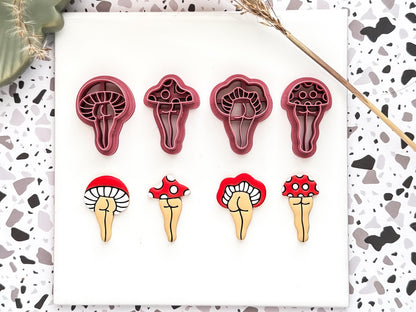Cheeky Mushroom Cutter Set: 4 Autumn Themed Clay Cutters-Autumn Cutters