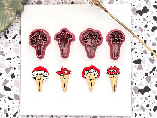 Cheeky Mushroom Cutter Set: 4 Autumn Themed Clay Cutters-Autumn Cutters