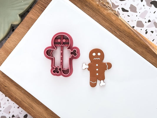 Gothic Christmas gingerbread man cookie shaped clay cutter