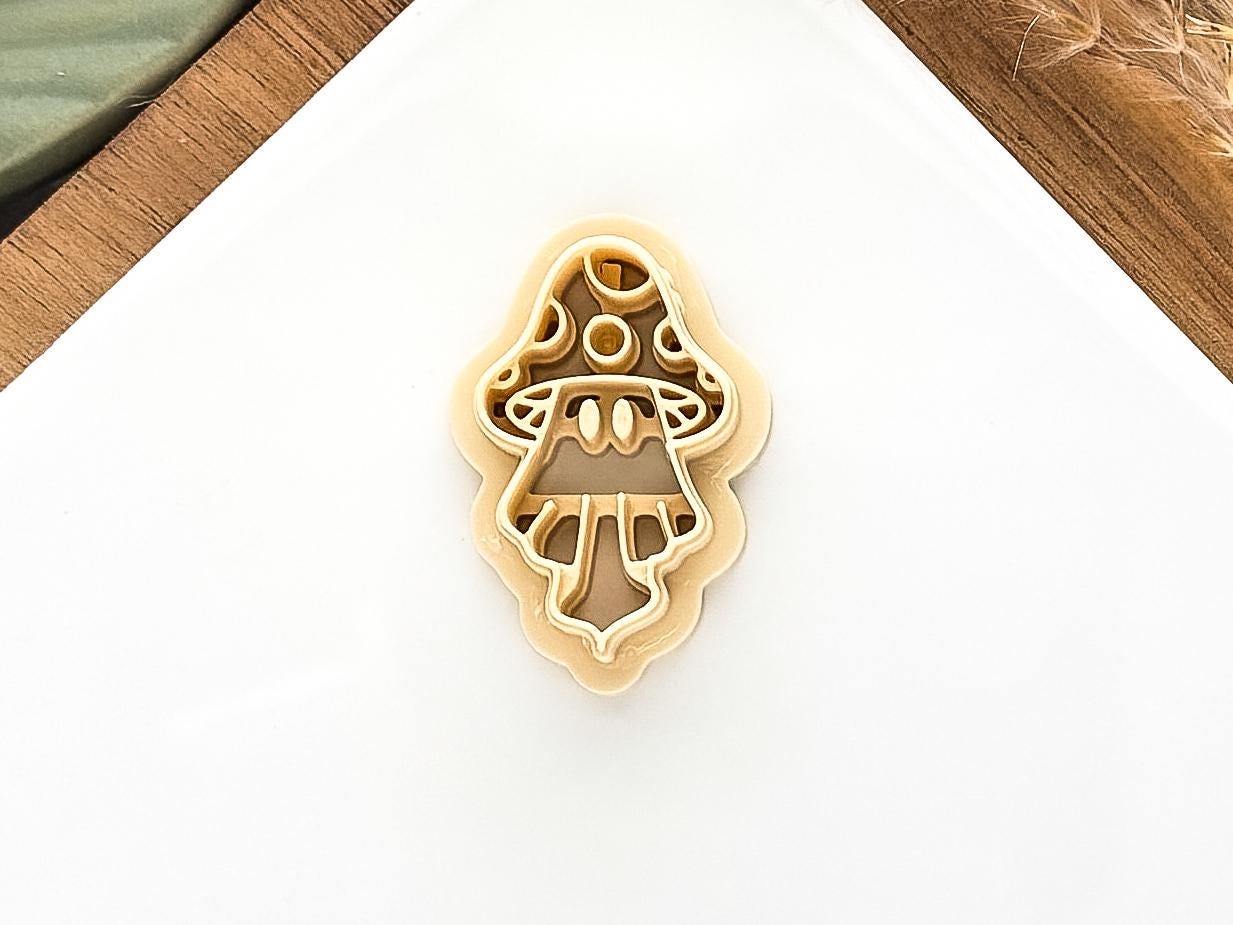 Mushroom Ghost Clay Cutter: Autumn Fall Themed Gothic Polymer Clay Earring Tool, UK Made-Halloween / Goth Cutters