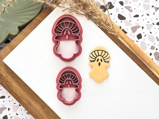Mushroom Ghost Clay Cutter, Spooky Gothic Style Tool for Polymer and Silver Clay-Halloween / Goth Cutters