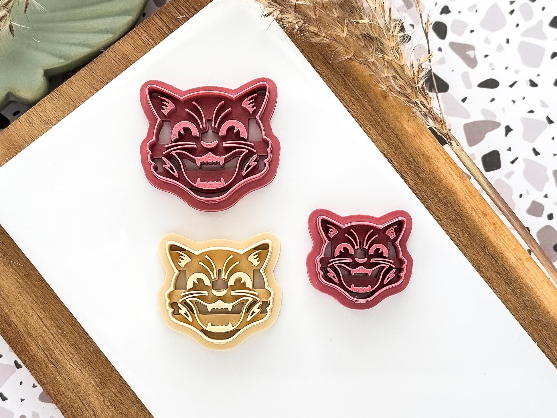Cat Face Clay Cutter: Tattoo Flash Themed Polymer Clay Earring Tool, UK Made-Halloween / Goth Cutters