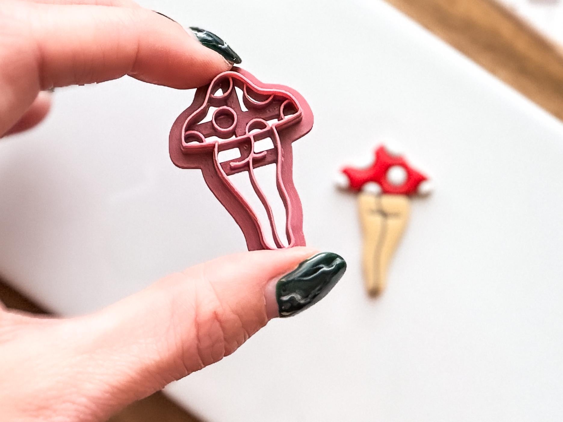 Cheeky Mushroom Cutter 1: Spotted Mushroom Lady Legs For Polymer Clay-Autumn Cutters