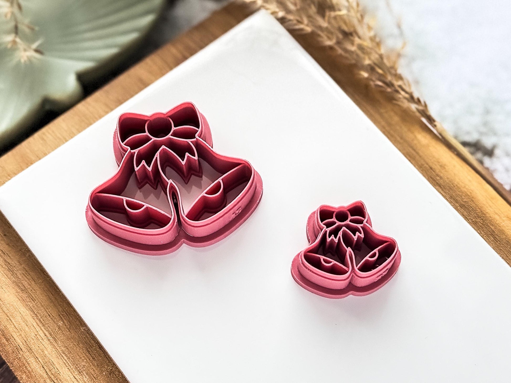 Christmas Bell Clay Cutter, Double Bell with Bow Design, 2.5 - 4.5 cm-Christmas Clay Cutters
