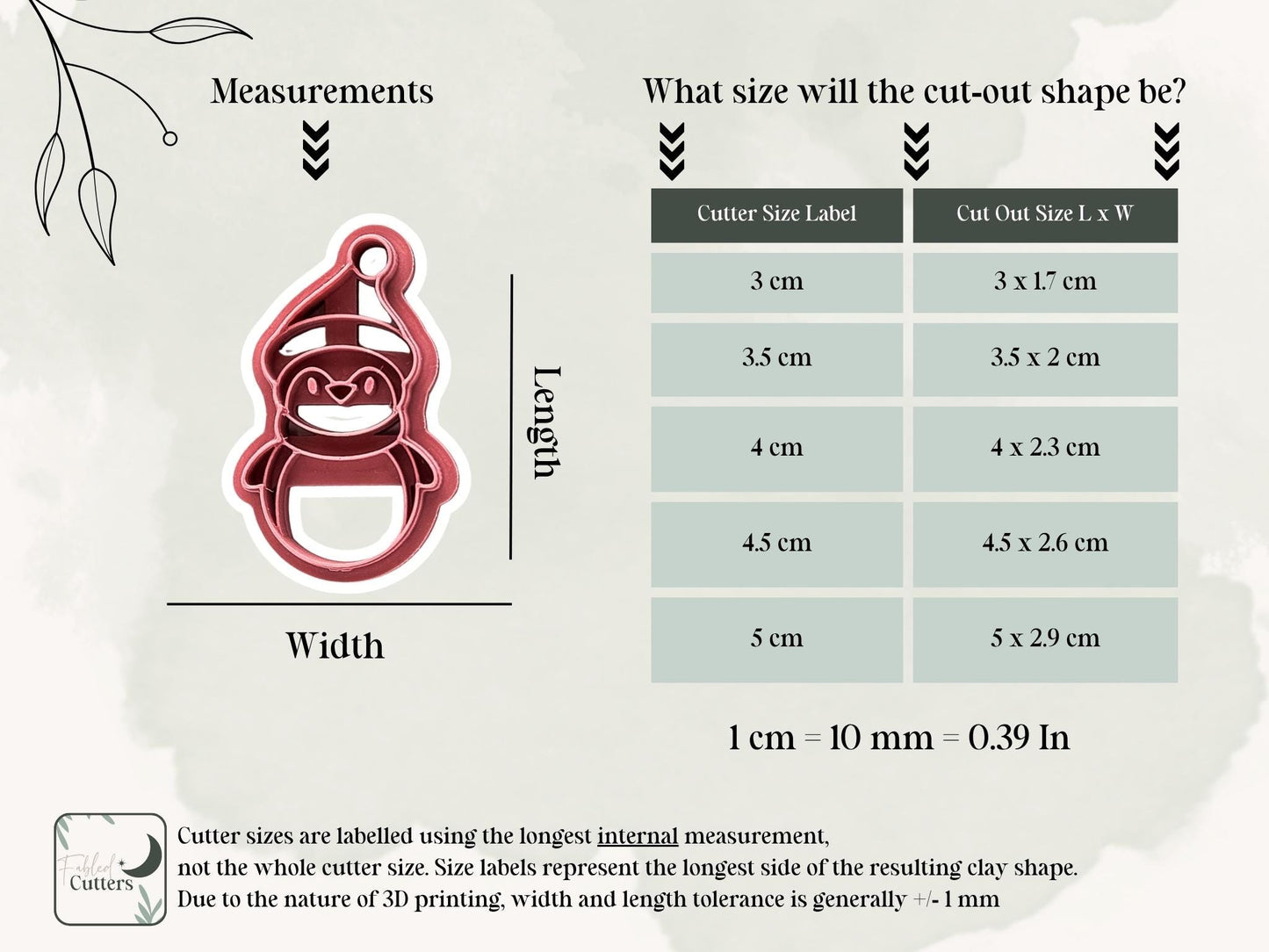 Christmas Penguin Clay Cutter: Plastic Cutting Tool For Clay And Fondant-Christmas / Winter