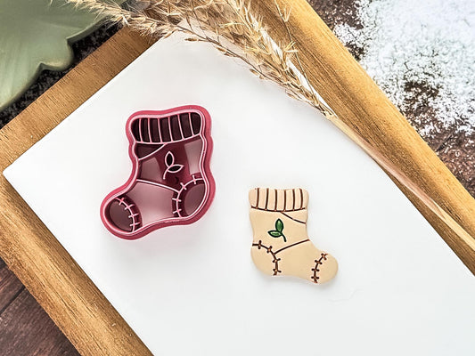 Autumn Sock Cutter: Cosy Fall Themed Polymer & Metal Clay Tool, 2.5 -4.5 cm-Autumn Clay Cutters