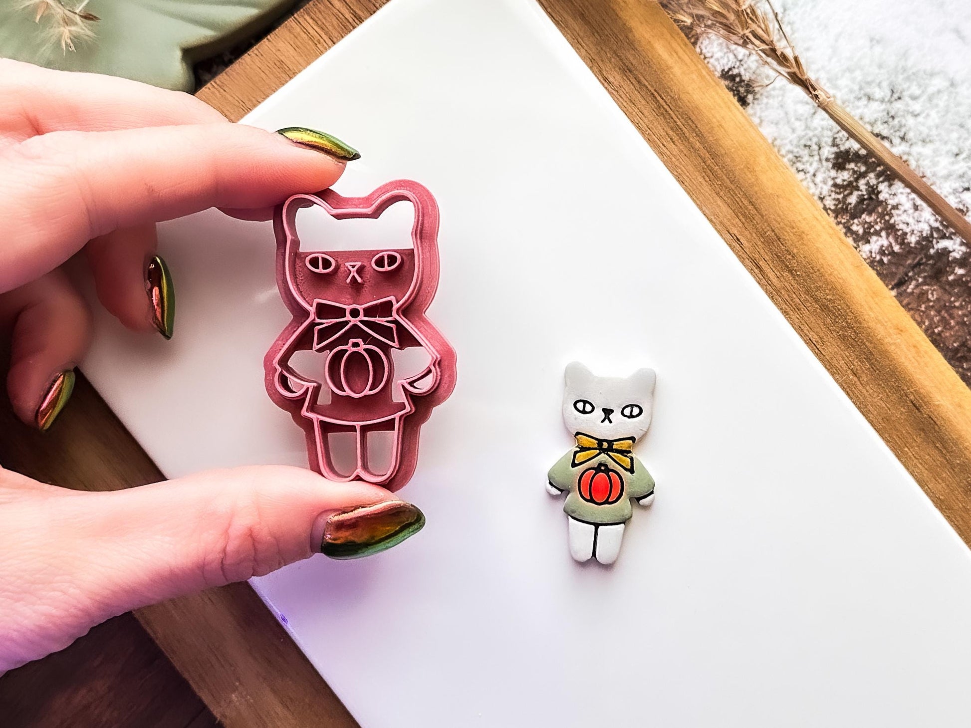 Autumn Cat Clay Cutter For Polymer and Metal Clay Crafts, 3 - 5 cm-Autumn Clay Cutters
