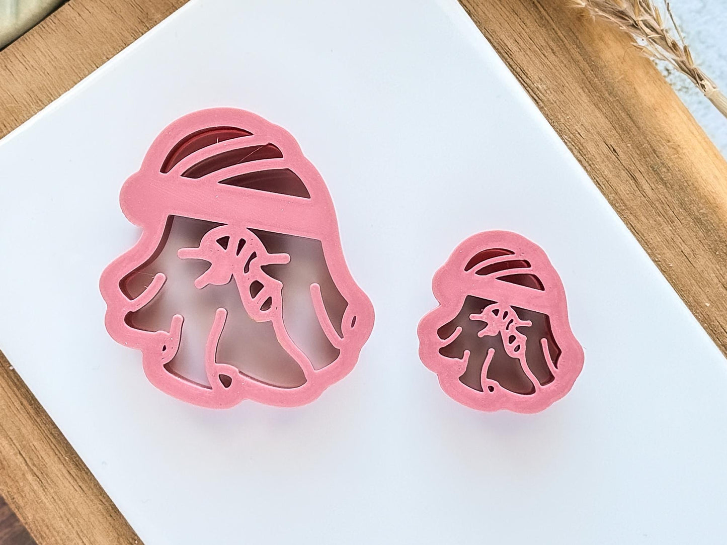 Spooky Christmas Clay Cutter: Ghost With Candy Cane and Santa Hat, 2.5 - 4.5 cm-Christmas / Winter