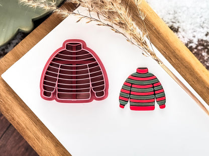 Christmas Jumper Clay Cutter: Striped Sweater Shape Tool, 2.5 - 4.5cm-Christmas Clay Cutters