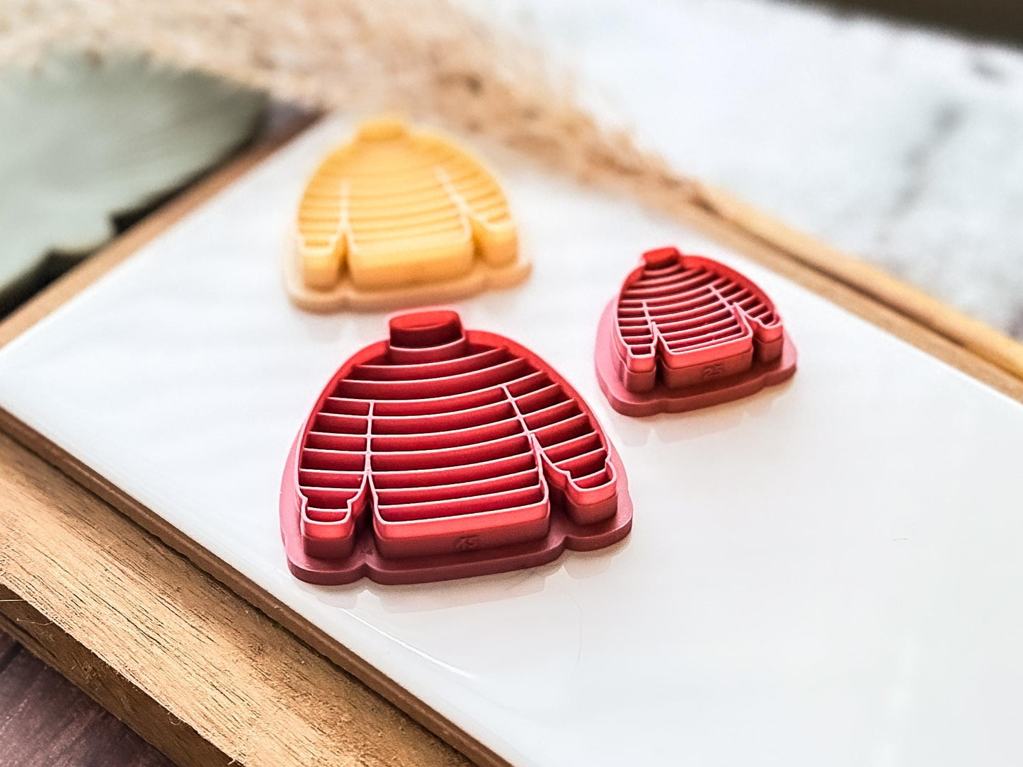 Christmas Jumper Clay Cutter: Striped Sweater Shape Tool, 2.5 - 4.5cm-Christmas Clay Cutters
