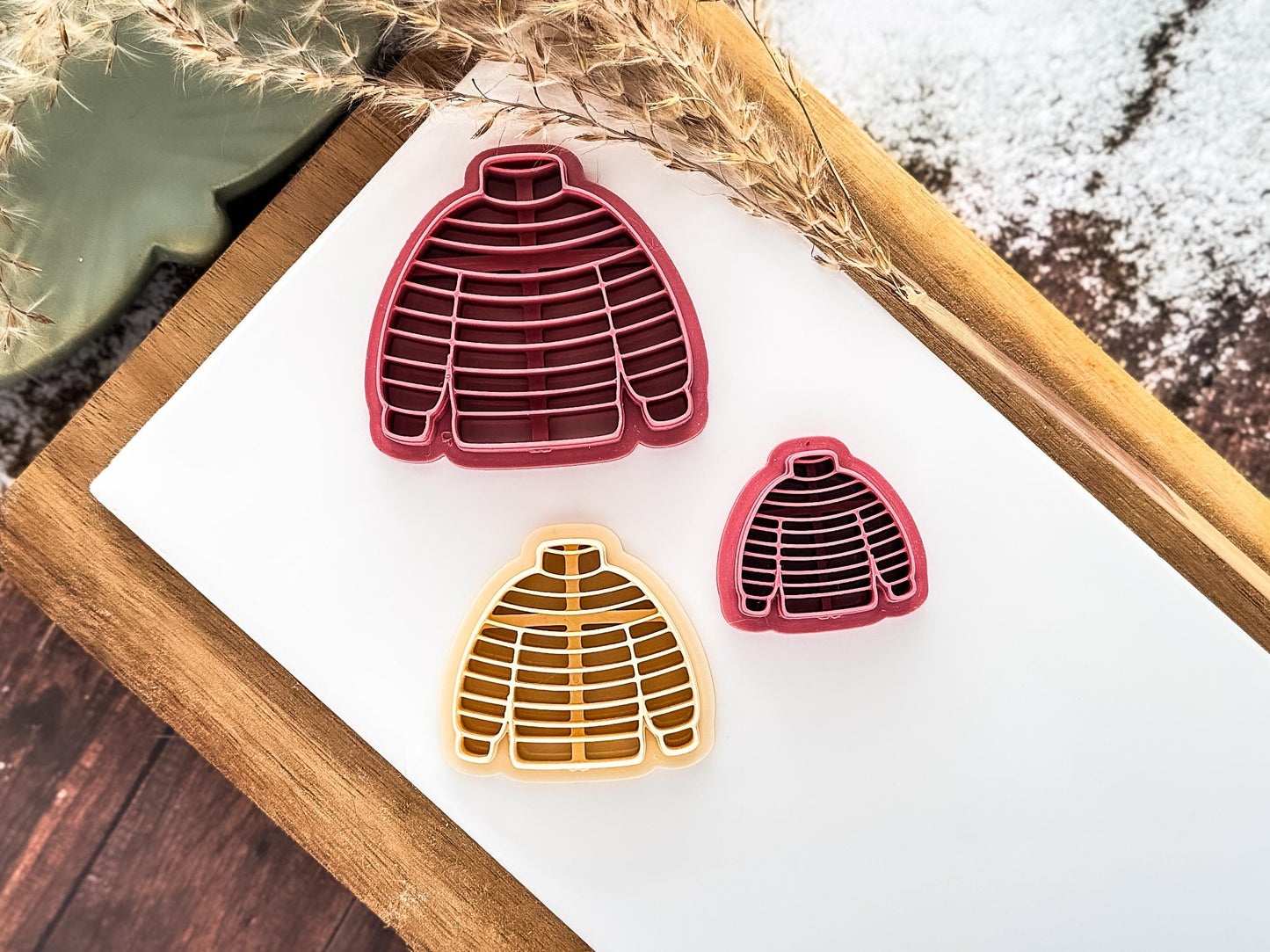 Christmas Jumper Clay Cutter: Striped Sweater Shape Tool, 2.5 - 4.5cm-Christmas Clay Cutters