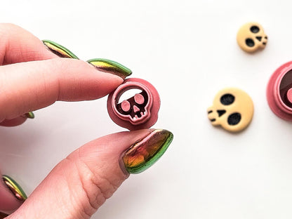 Skull Clay Cutter 3, Small Halloween or Gothic Polymer Clay Tool, 1 - 1.5 cm-Halloween / Goth Cutters