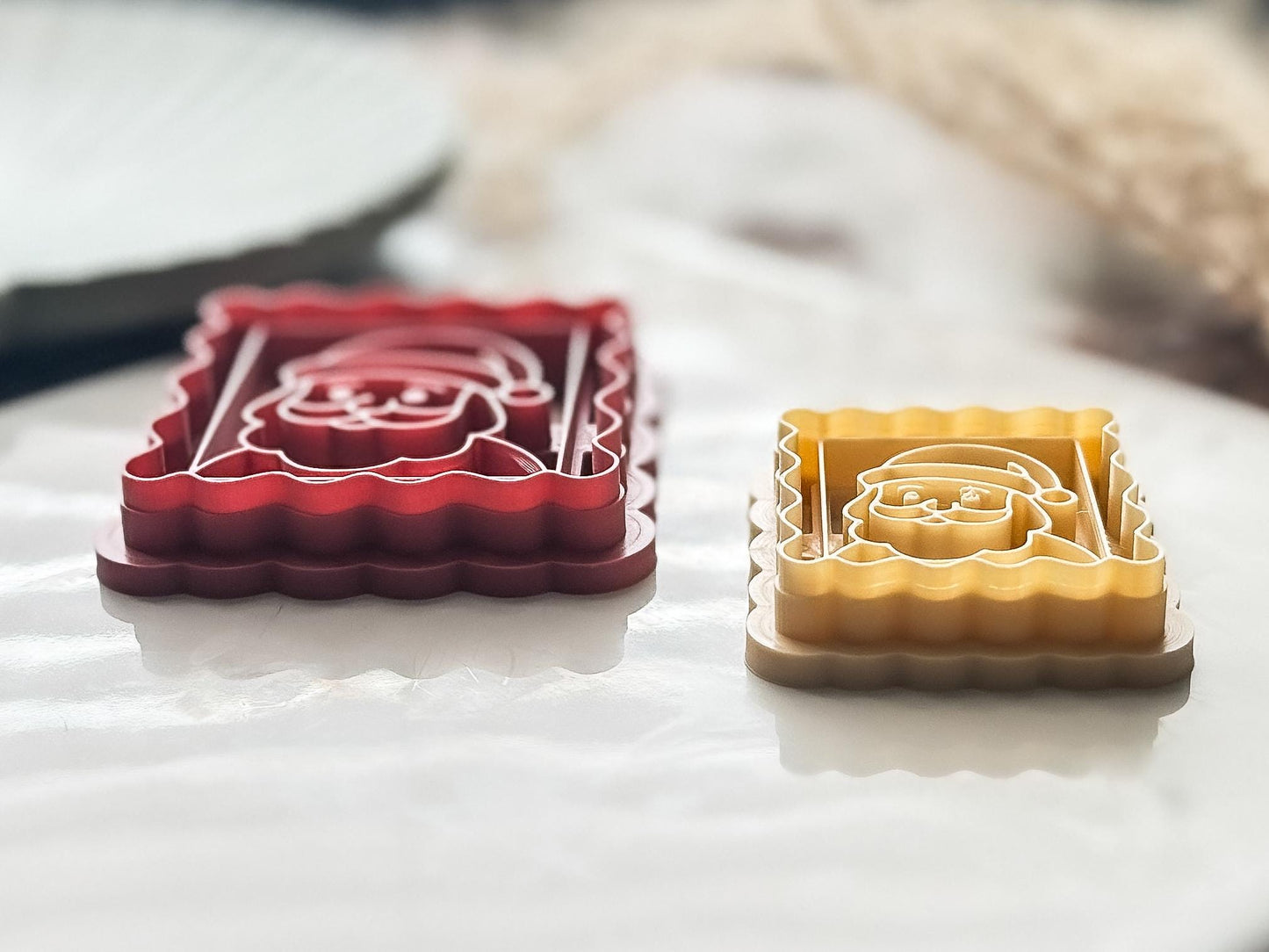 Christmas Stamp Shaped Cutter - Santa Face With Curved Edges, Tool For Polymer Clay, Silver Clay, Ceramic Clay, Fondant, Dough, 5 Sizes.-Christmas Clay Cutters