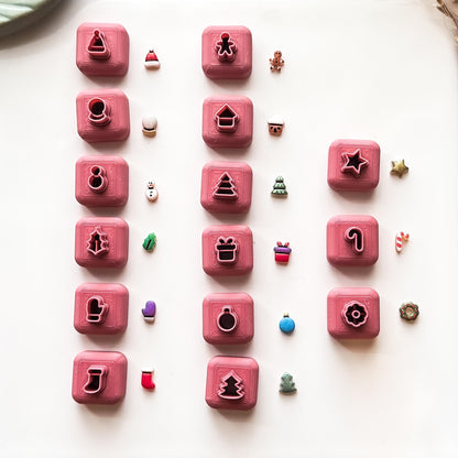 Christmas Shelf Cutter Bundle - 3 Shelf Cutters + 15 Mini Christmas Ornament Cutter Shapes, 4 Sizes Available, UK Made-Christmas Clay Cutters