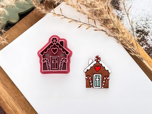 Gingerbread House Cutter: Cutting Tool For Polymer & Metal Clay, 3 - 5 cm.-Christmas Clay Cutters