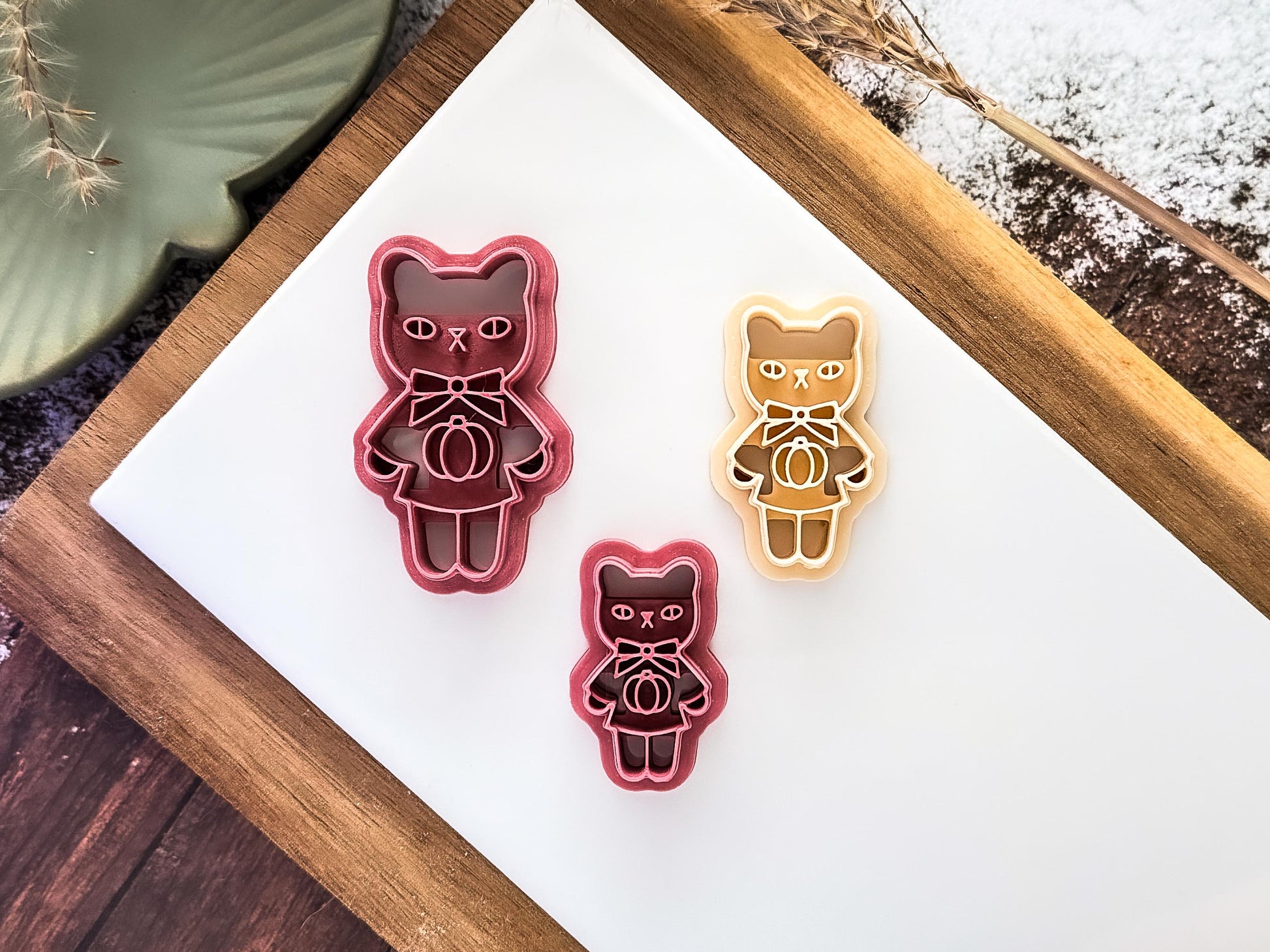 Autumn Cat Clay Cutter For Polymer and Metal Clay Crafts, 3 - 5 cm-Autumn Clay Cutters