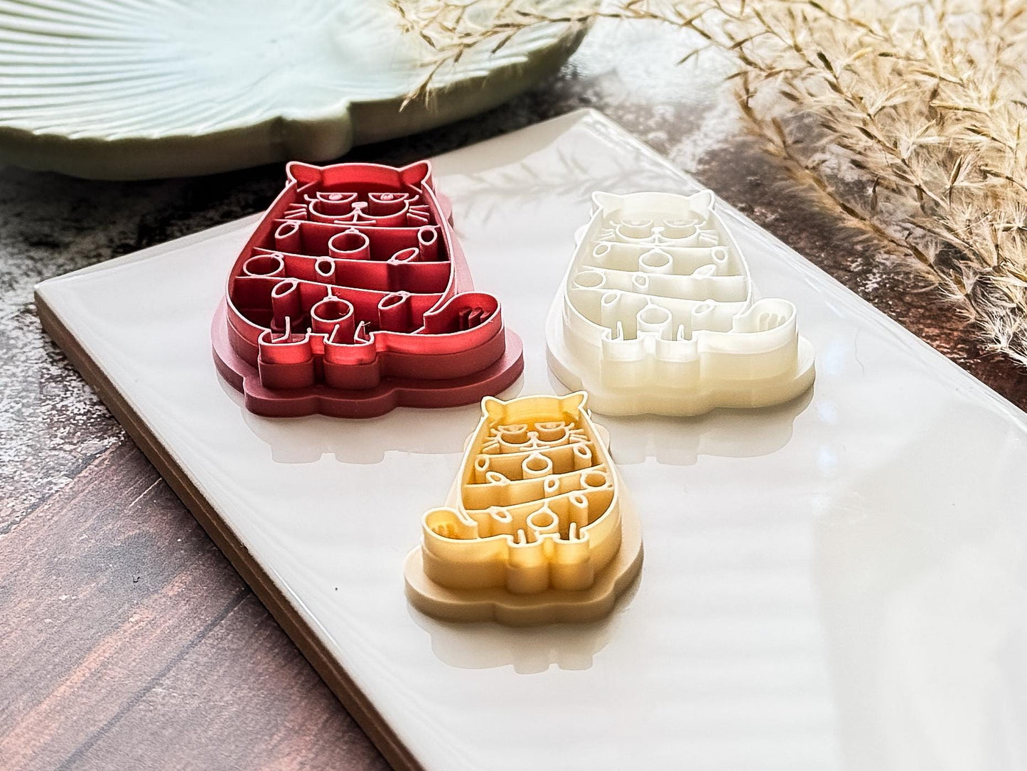 Christmas Tangled Up Cat Clay Cutter, Cute Cat Shaped Cutting Tool for Polymer Clay, Various Sizes, UK Made-Christmas Clay Cutters