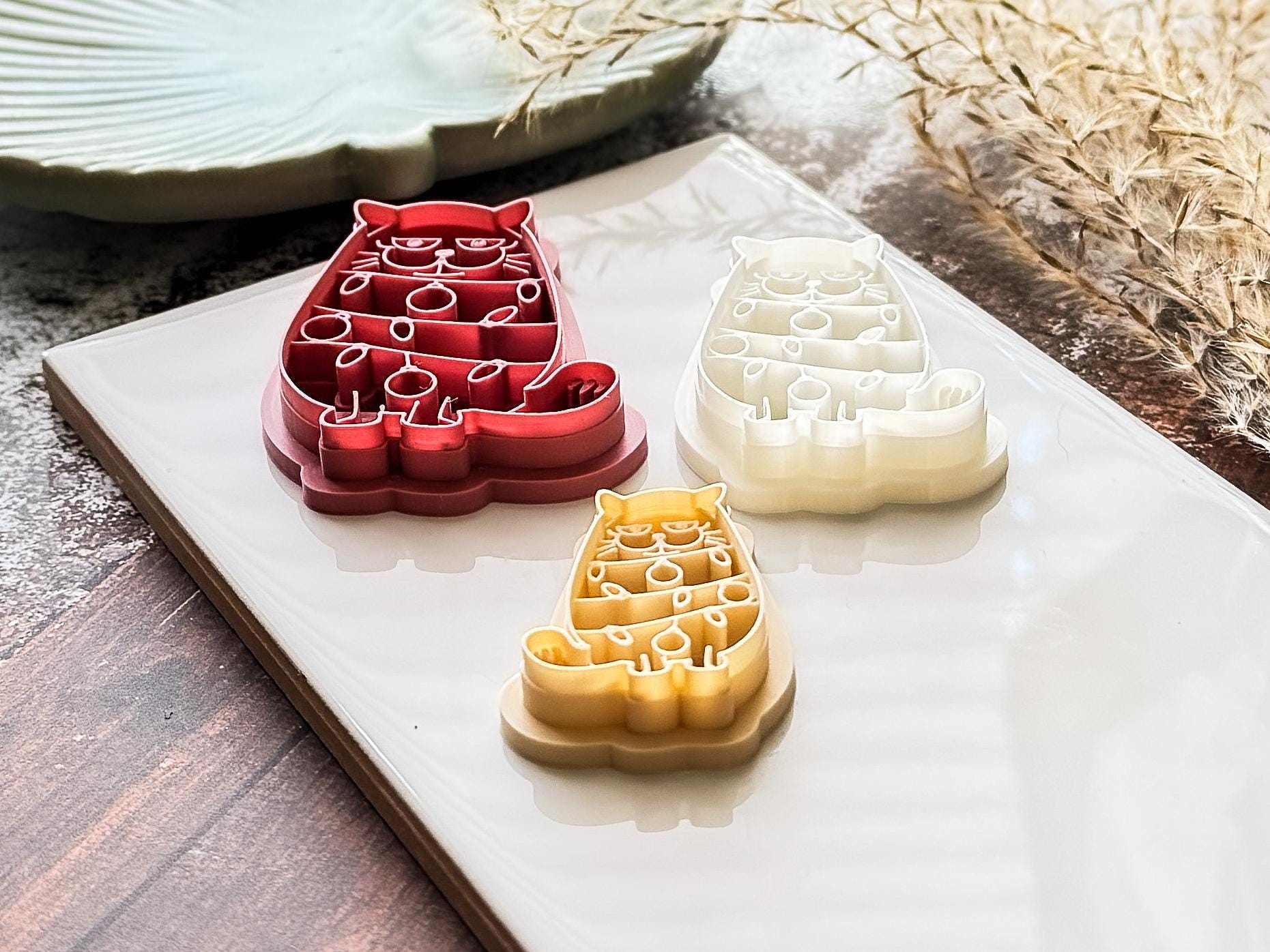 Christmas Tangled Up Cat Clay Cutter, Cute Cat Shaped Cutting Tool for Polymer Clay, Various Sizes, UK Made-Christmas Clay Cutters