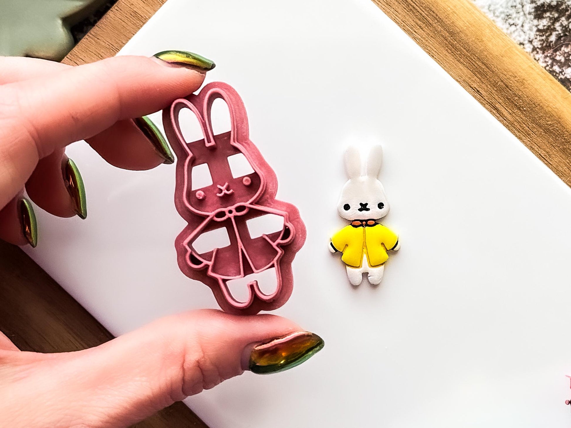 Rabbit Clay Cutter In A Rain Coat, For Polymer and Metal Clay, 3 - 5 cm-Autumn Clay Cutters