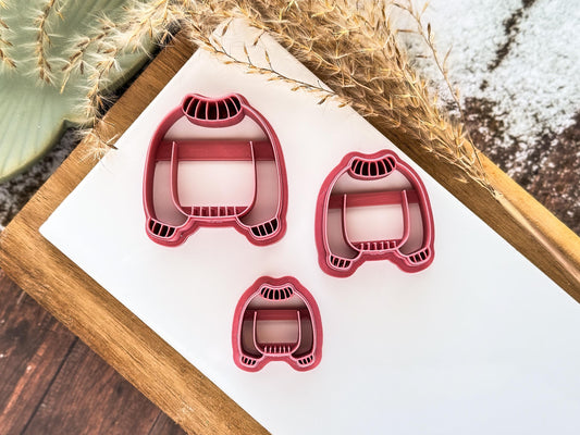 Short Jumper Clay Cutter: Plain Sweater With Collar and Cuff details, 2.5 - 4.5cm-Autumn Clay Cutters