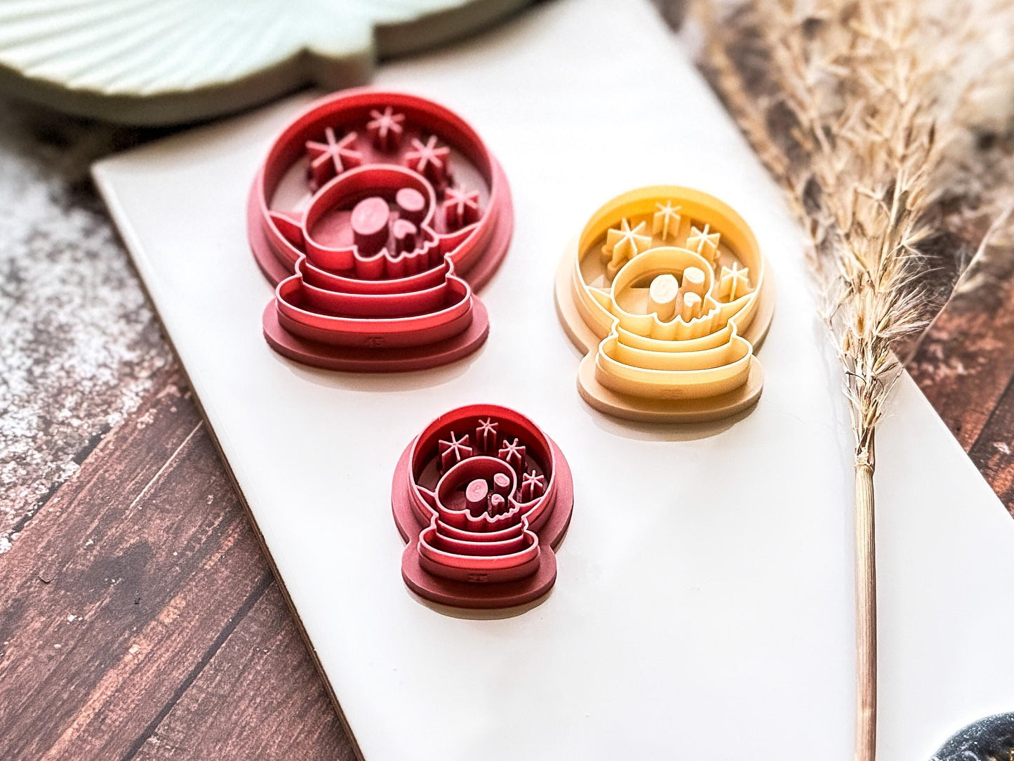Gothic Snowglobe Clay Cutter, Spooky Christmas Clay Tool With Skull Detail, 2.5 - 4.5cm-Christmas Clay Cutters