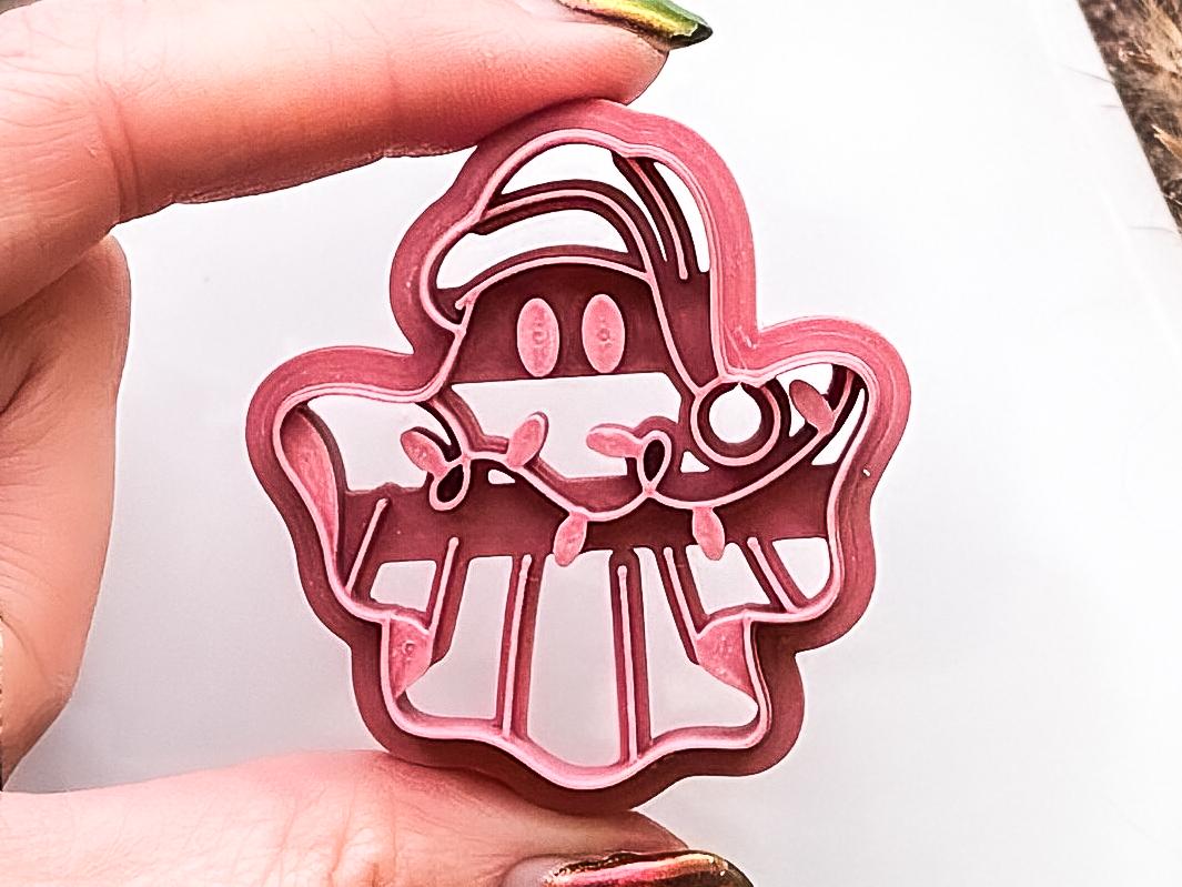 Clay Cutter - Ghost With Christmas Lights Design, Spooky Festive Tool For Polymer Clay-Christmas Clay Cutters