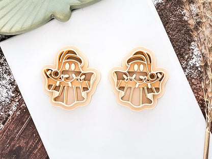 Clay Cutter - Ghost With Christmas Lights Design, Spooky Festive Tool For Polymer Clay-Christmas Clay Cutters