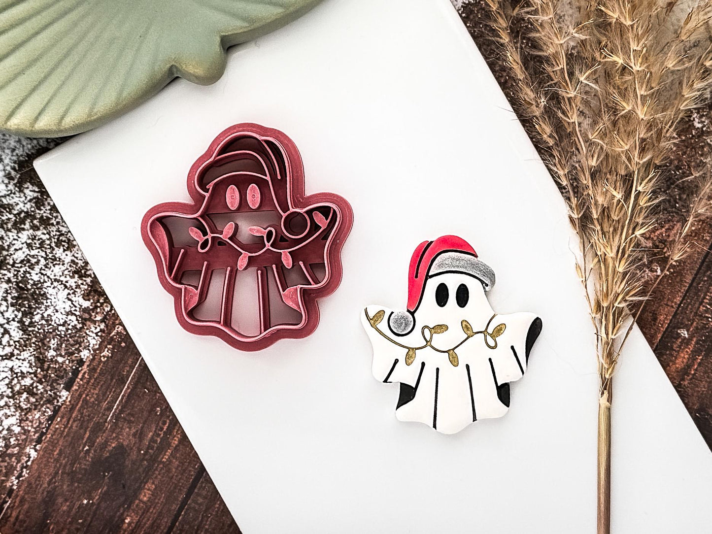 Clay Cutter - Ghost With Christmas Lights Design, Spooky Festive Tool For Polymer Clay-Christmas Clay Cutters