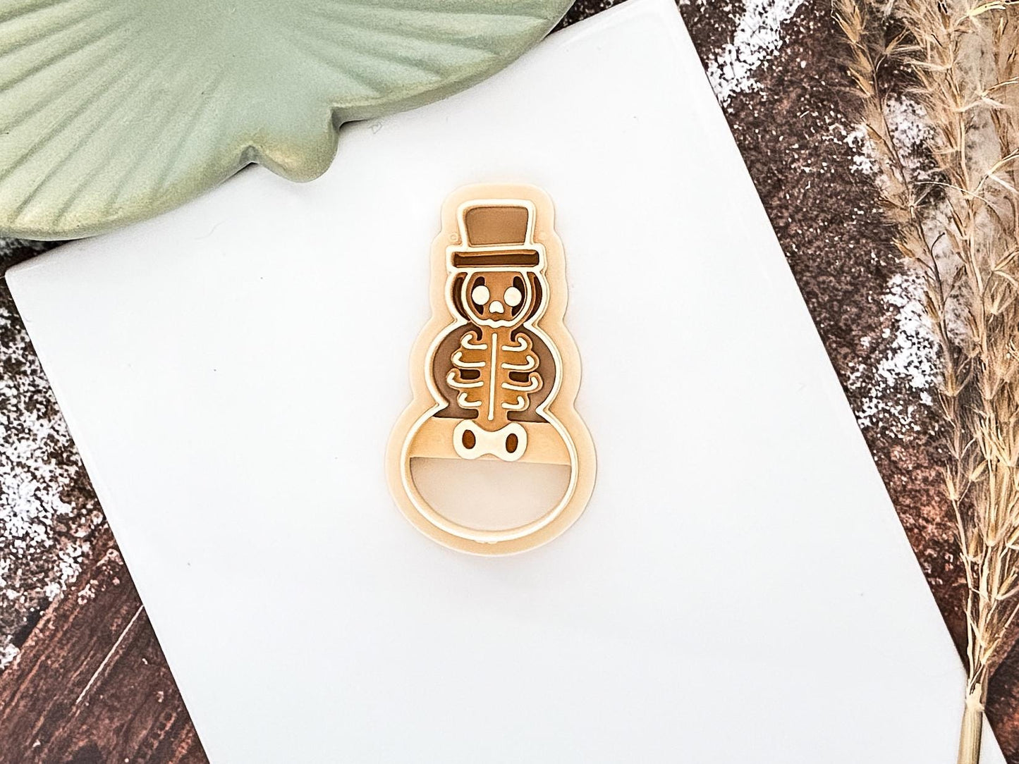 Clay Cutter - Skeleton Snowman with Top Hat, Spooky Festive Tool For Polymer Clay-Christmas Clay Cutters