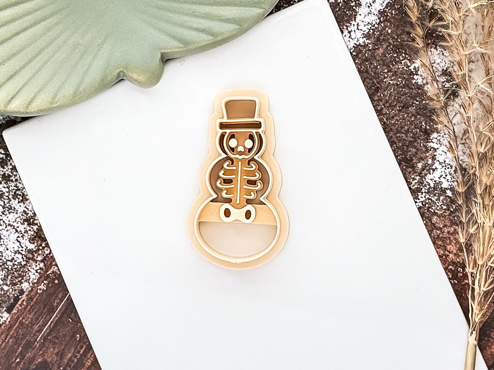 Clay Cutter - Skeleton Snowman with Top Hat, Spooky Festive Tool For Polymer Clay-Christmas Clay Cutters