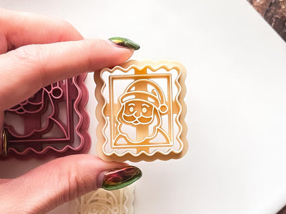 Christmas Stamp Shaped Cutter - Santa Face With Curved Edges, Tool For Polymer Clay, Silver Clay, Ceramic Clay, Fondant, Dough, 5 Sizes.-Christmas Clay Cutters