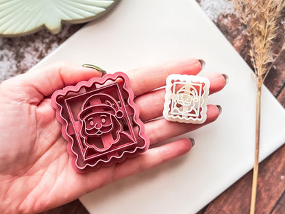 Christmas Stamp Shaped Cutter - Santa Face With Curved Edges, Tool For Polymer Clay, Silver Clay, Ceramic Clay, Fondant, Dough, 5 Sizes.-Christmas Clay Cutters