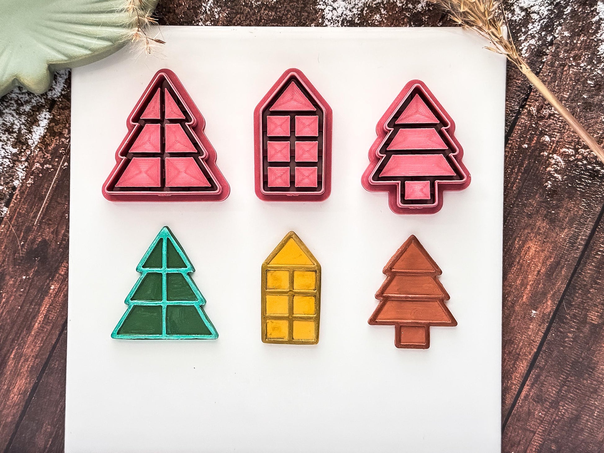 Christmas Shelf Cutter Bundle - 3 Shelf Cutters + 15 Mini Christmas Ornament Cutter Shapes, 4 Sizes Available, UK Made-Christmas Clay Cutters