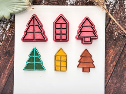 Christmas Shelf Cutter Bundle - 3 Shelf Cutters + 15 Mini Christmas Ornament Cutter Shapes, 4 Sizes Available, UK Made-Christmas Clay Cutters