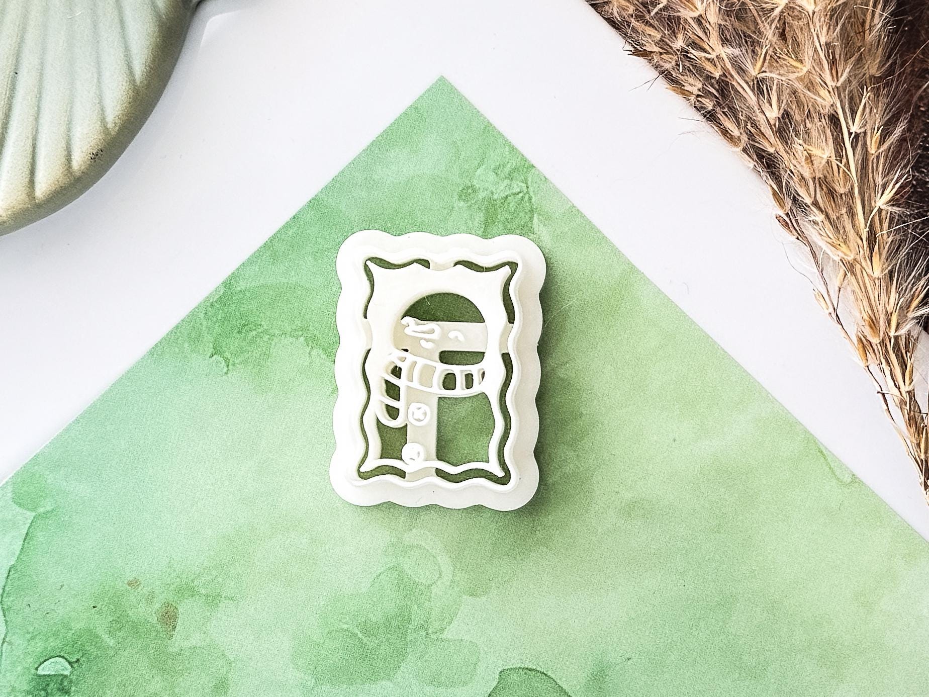 Snowman Stamp Shaped Cutter - Christmas Frame Style Polymer Clay Cutter, 3 - 5cm, Made in the UK-Christmas Clay Cutters