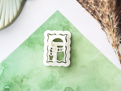 Snowman Stamp Shaped Cutter - Christmas Frame Style Polymer Clay Cutter, 3 - 5cm, Made in the UK-Christmas Clay Cutters