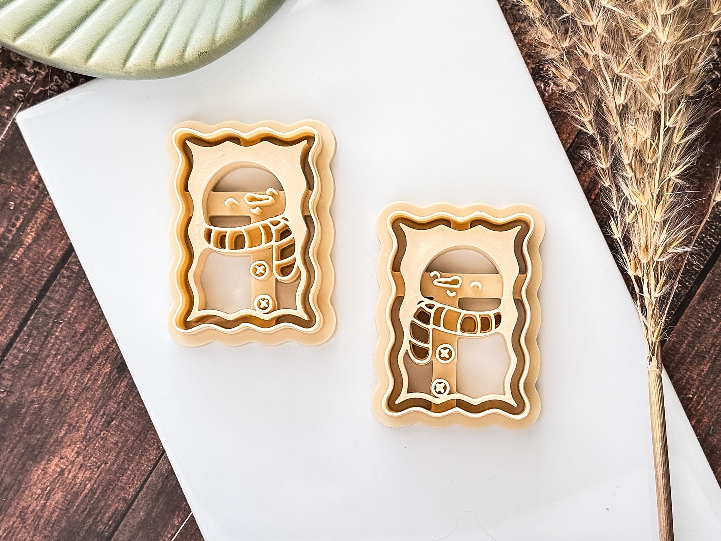 Snowman Stamp Shaped Cutter - Christmas Frame Style Polymer Clay Cutter, 3 - 5cm, Made in the UK-Christmas Clay Cutters