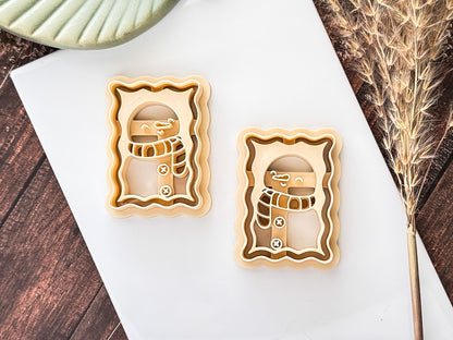 Snowman Stamp Shaped Cutter - Christmas Frame Style Polymer Clay Cutter, 3 - 5cm, Made in the UK-Christmas Clay Cutters