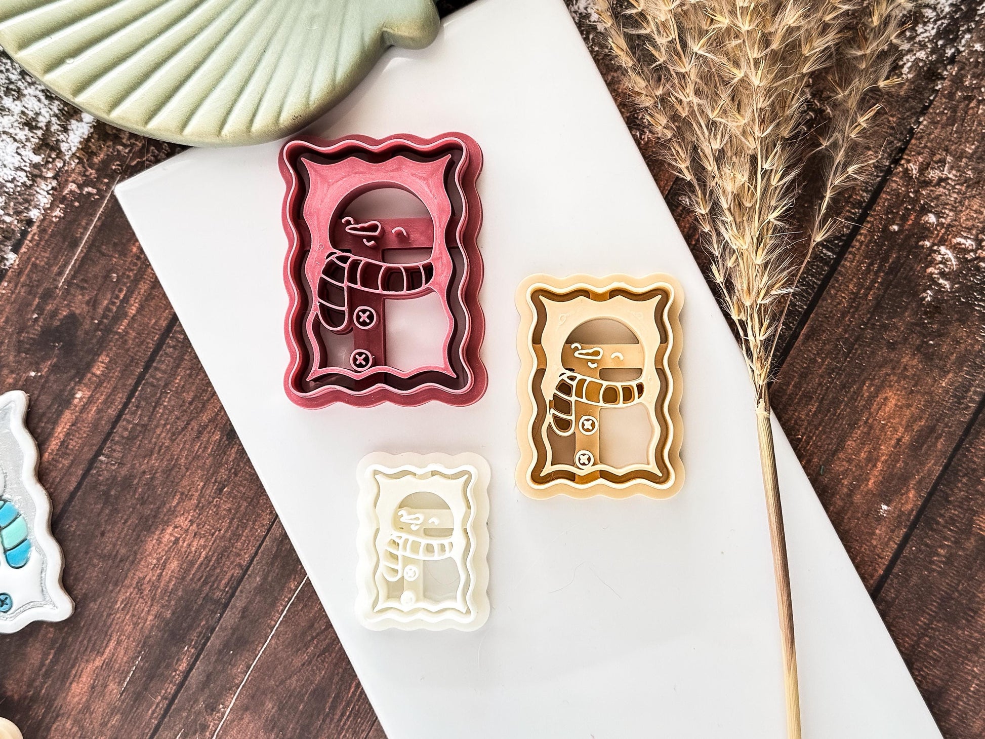 Snowman Stamp Shaped Cutter - Christmas Frame Style Polymer Clay Cutter, 3 - 5cm, Made in the UK-Christmas Clay Cutters