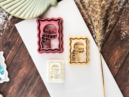 Snowman Stamp Shaped Cutter - Christmas Frame Style Polymer Clay Cutter, 3 - 5cm, Made in the UK-Christmas Clay Cutters