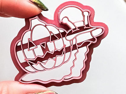 Snail With Pumpkin Shell Clay Cutter, Various sizes and Mirrored Options Available-Halloween Clay Cutters