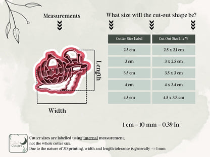 Snail With Pumpkin Shell Clay Cutter, Various sizes and Mirrored Options Available-Halloween Clay Cutters