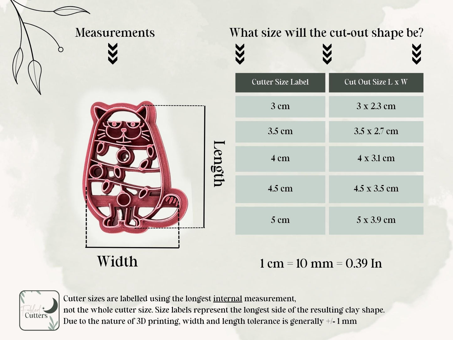 Christmas Tangled Up Cat Clay Cutter, Cute Cat Shaped Cutting Tool for Polymer Clay, Various Sizes, UK Made-Christmas Clay Cutters