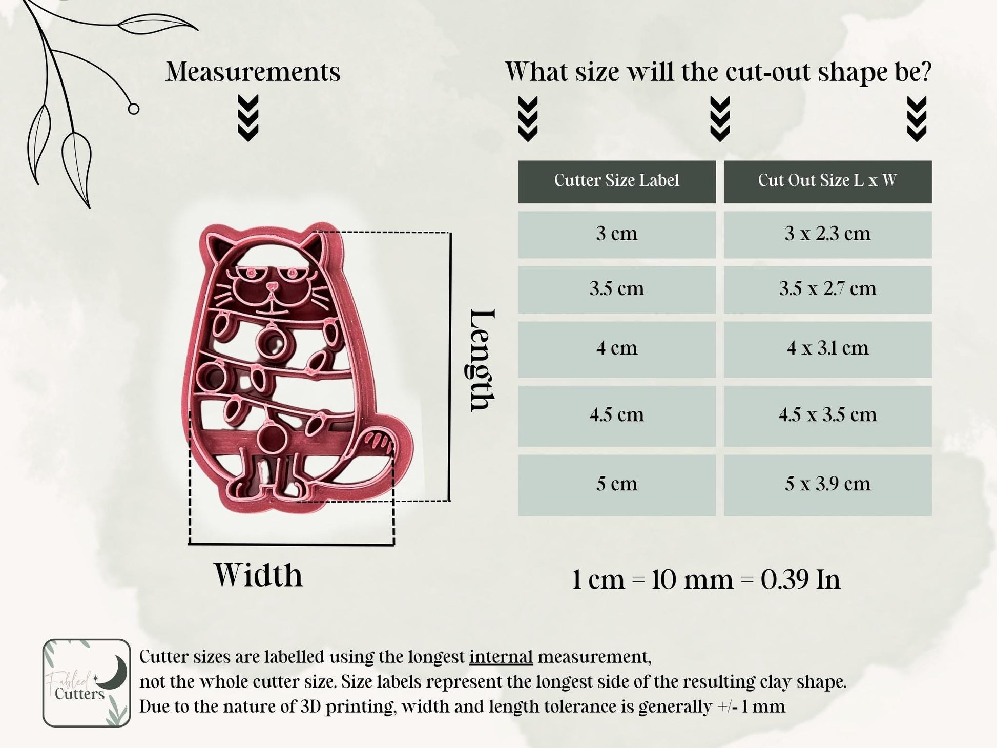 Christmas Tangled Up Cat Clay Cutter, Cute Cat Shaped Cutting Tool for Polymer Clay, Various Sizes, UK Made-Christmas Clay Cutters
