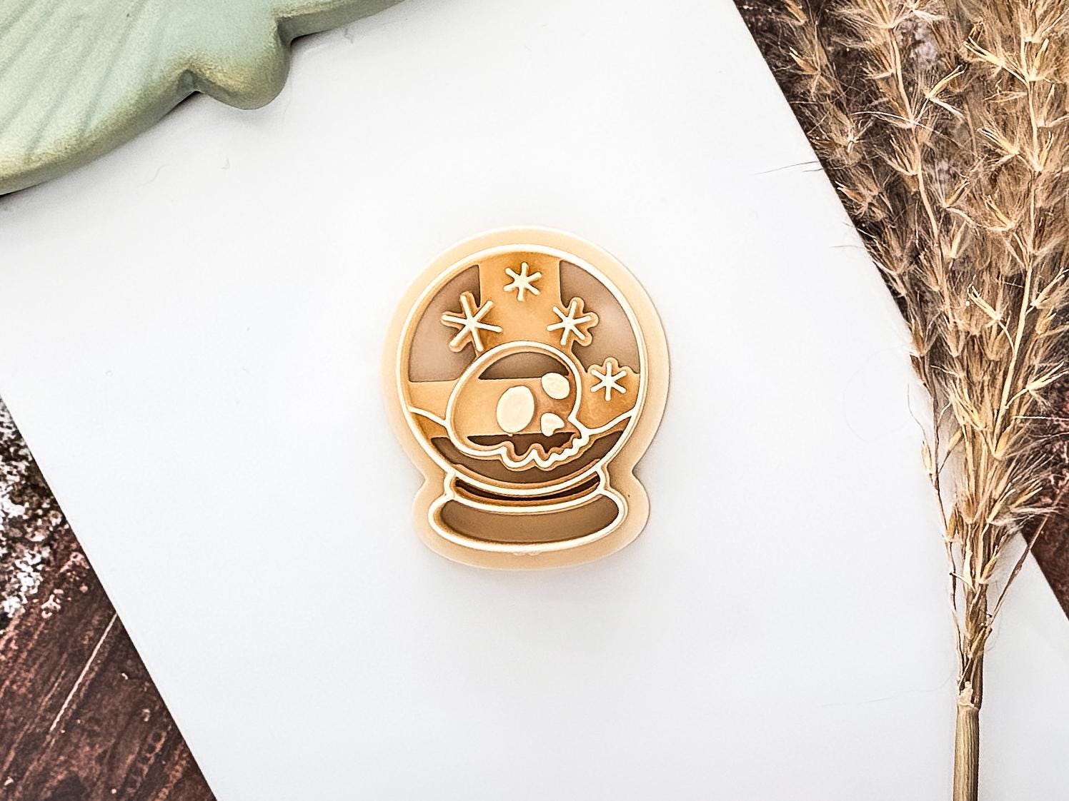 Gothic Snowglobe Clay Cutter, Spooky Christmas Clay Tool With Skull Detail, 2.5 - 4.5cm-Christmas Clay Cutters