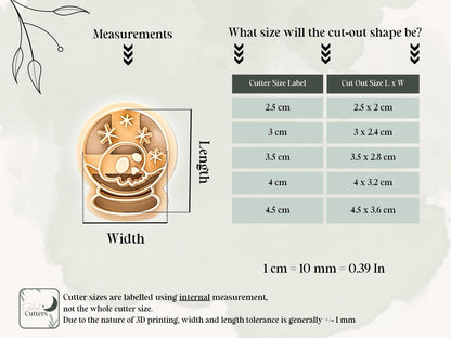 Gothic Snowglobe Clay Cutter, Spooky Christmas Clay Tool With Skull Detail, 2.5 - 4.5cm-Christmas Clay Cutters