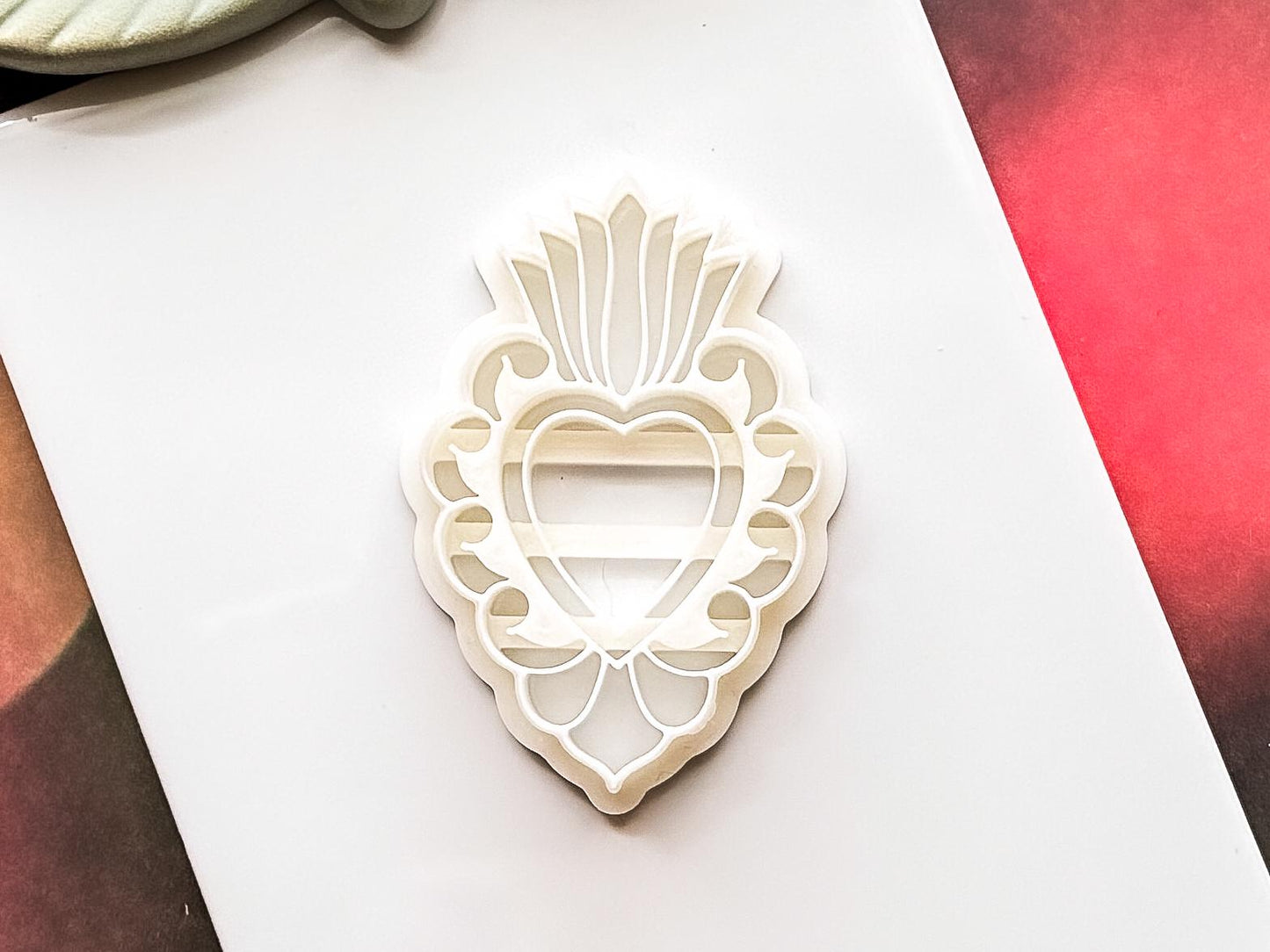 Mexican Sacred Heart Clay Cutter, Ornate Design for Polymer, Metal and Ceramic Clay, Fondant-Romantic Clay Cutters