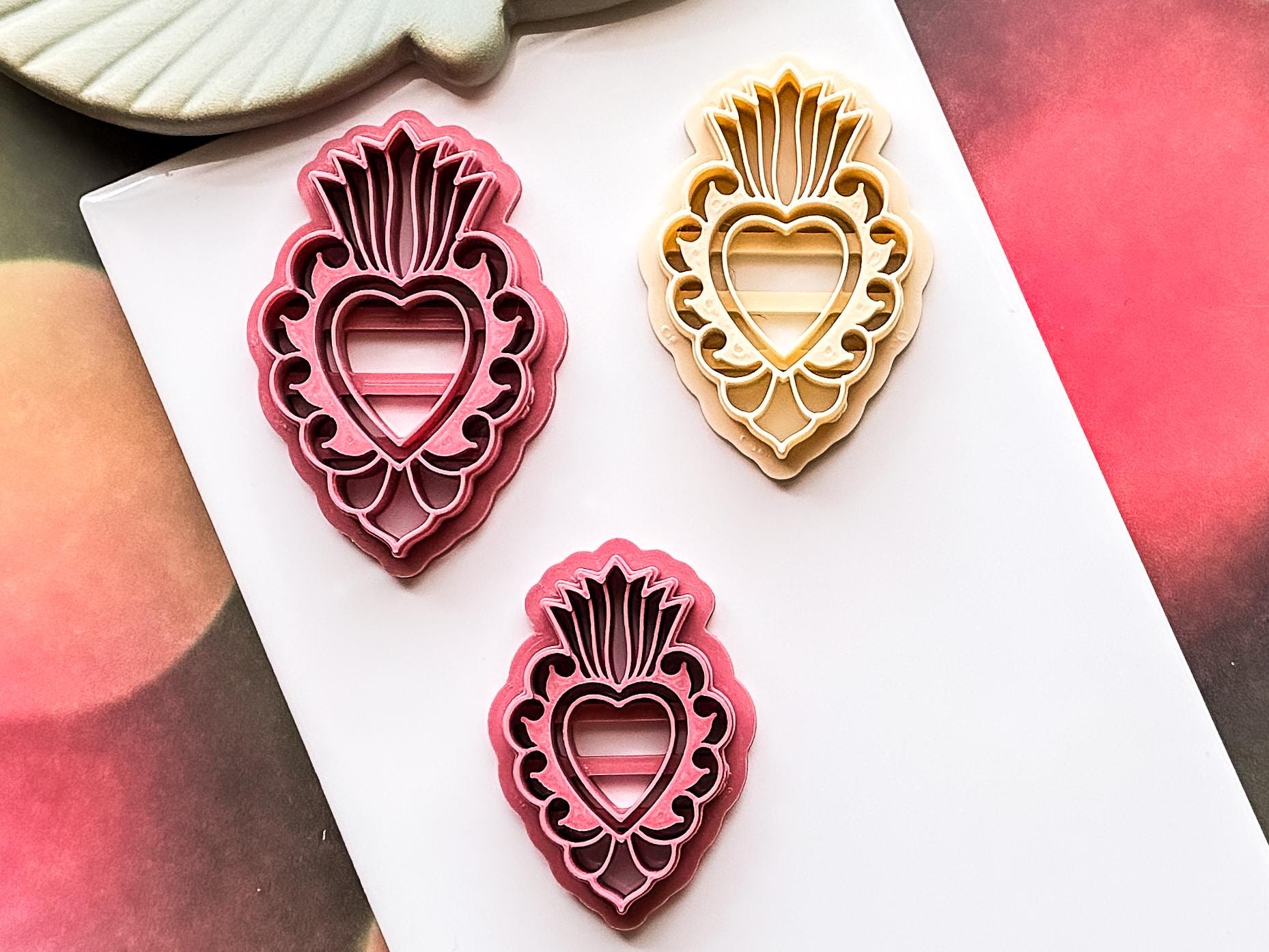 Mexican Sacred Heart Clay Cutter, Ornate Design for Polymer, Metal and Ceramic Clay, Fondant-Romantic Clay Cutters