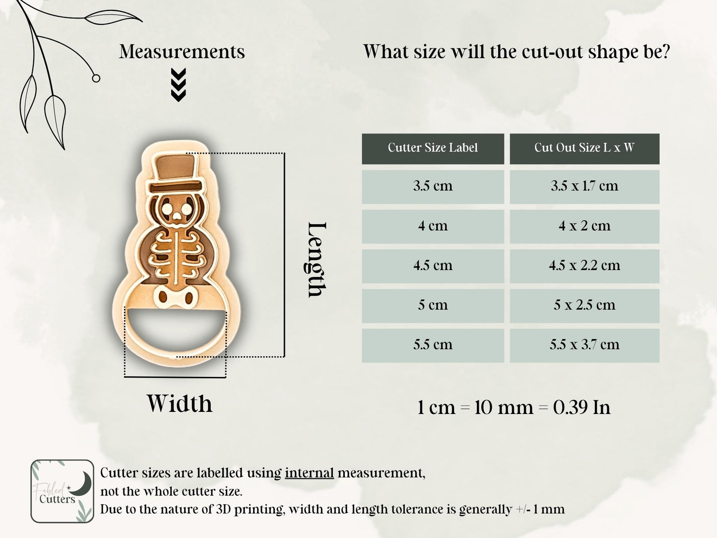 Clay Cutter - Skeleton Snowman with Top Hat, Spooky Festive Tool For Polymer Clay-Christmas Clay Cutters